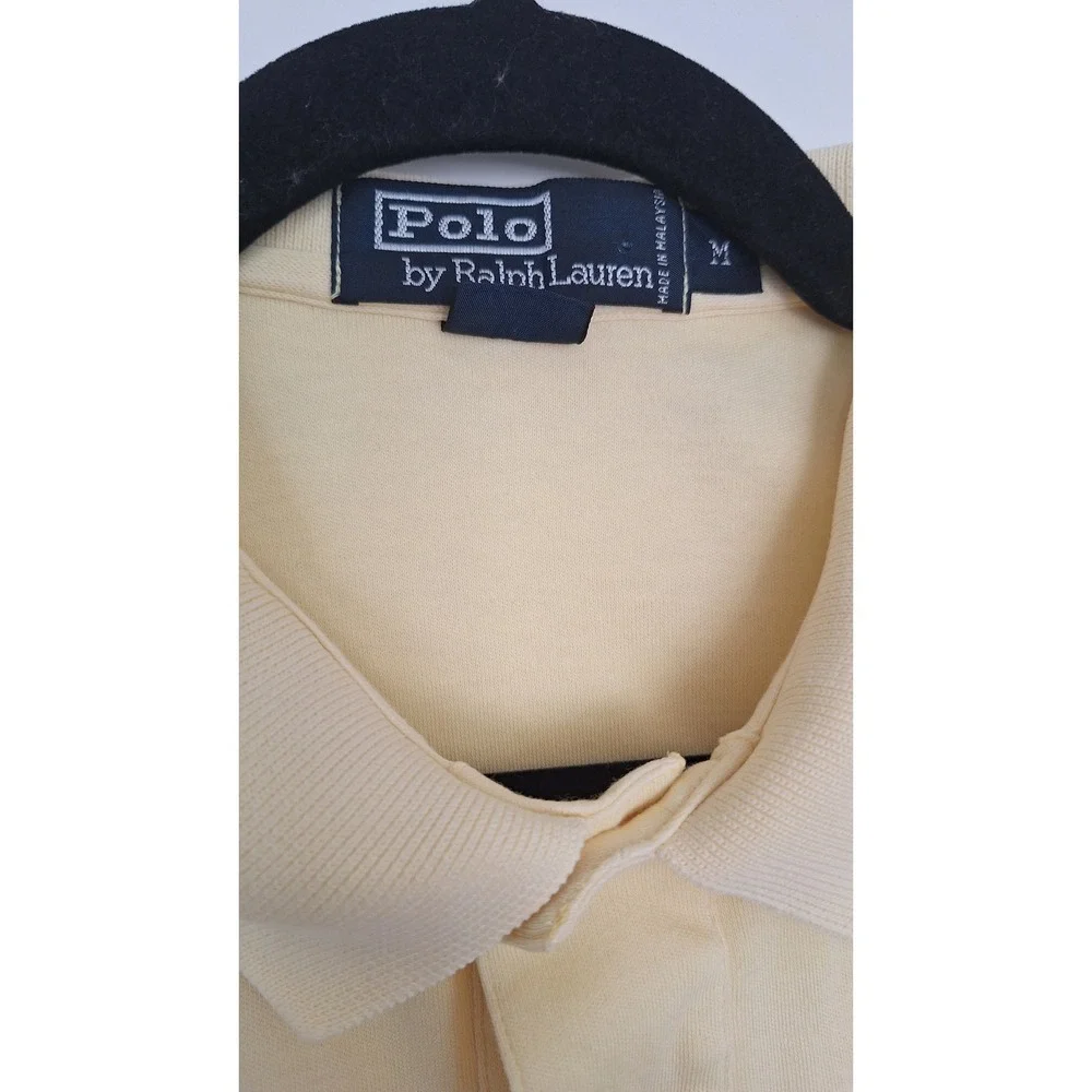 Polo Ralph Lauren Mens Medium Pale Yellow Cotton Pique Short Sleeve Polo Shirt